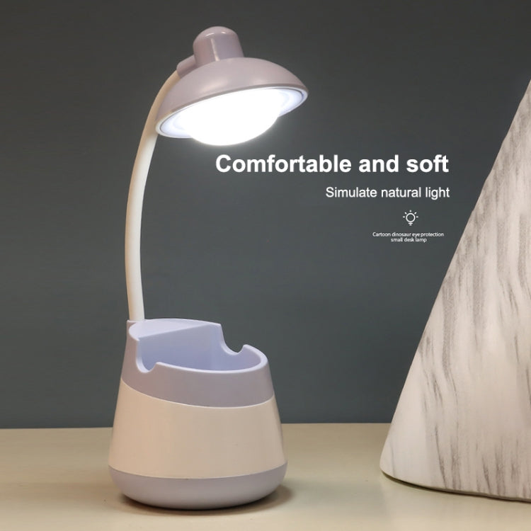 USB Charging LED Desk Light Eye Protection Lamp with Pen Holder and Phone Holder(CS276-1 Yellow)