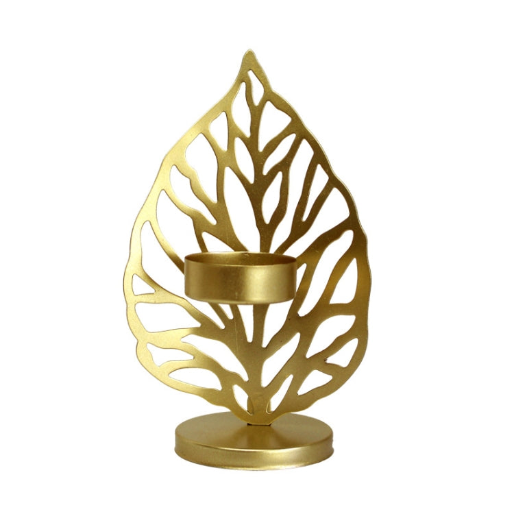 Wrought Iron Candle Holder Living Room Desktop Decoration Ornaments(A Gold)