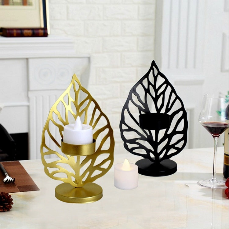 Wrought Iron Candle Holder Living Room Desktop Decoration Ornaments(A Gold)