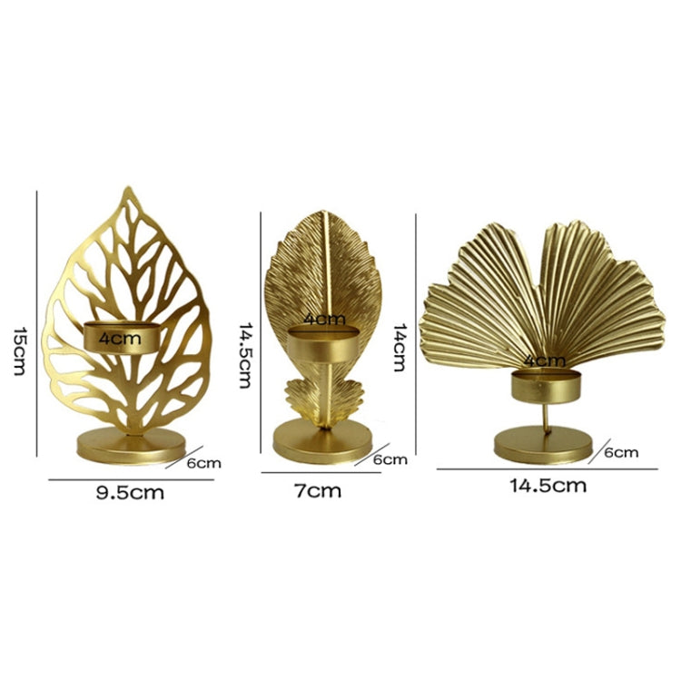 Wrought Iron Candle Holder Living Room Desktop Decoration Ornaments(A Gold)