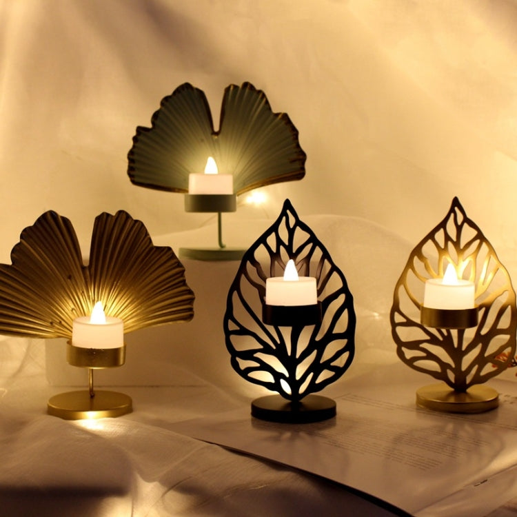 Wrought Iron Candle Holder Living Room Desktop Decoration Ornaments(A Gold)