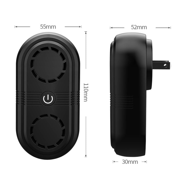 BG307 Ultrasonic Mole Repellent Mosquito Repellent Household Indoor Double Horn Electronic Insect Repellent, Plug Type:  EU Plug 220V(Black)