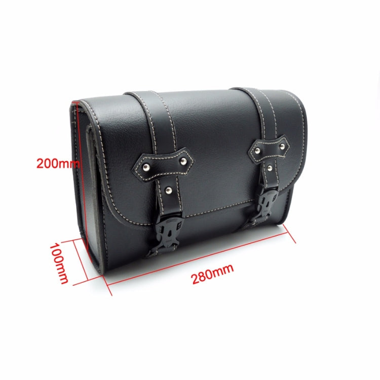 Motorcycle Saddle Bags Leather Storage Tool PU Leather Side Pouch Bags(Black)