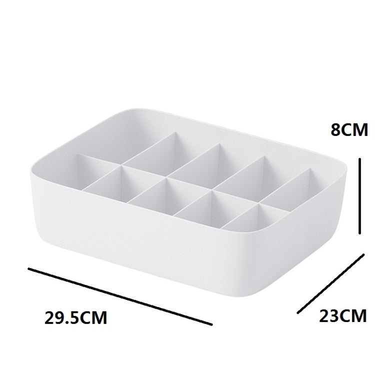Underwear Storage Box Drawer Storage Socks Organizer 10 Cells（Without Cover）(White)