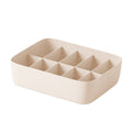 Underwear Storage Box Drawer Storage Socks Organizer 10 Cells（Without Cover）(Apricot)
