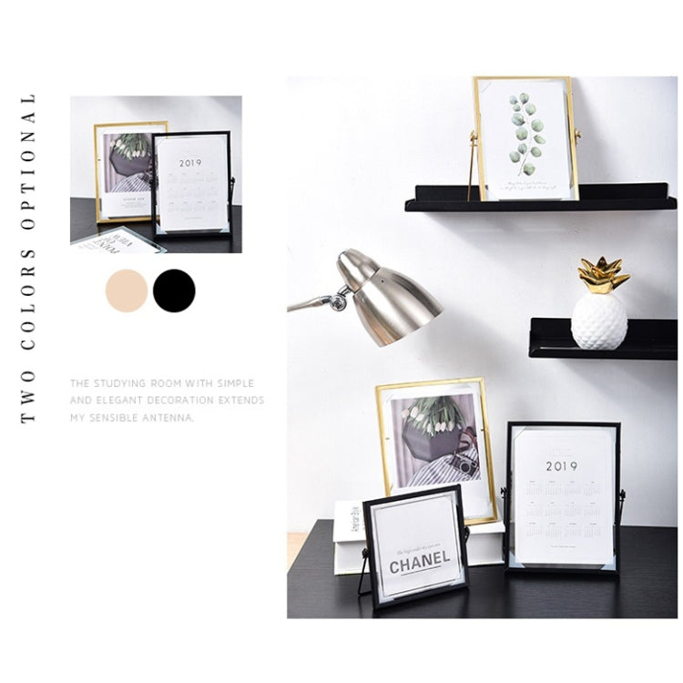Metal Glass Photo Frame Plant Specimen Holder, Size: 4 Inch(Golden Bracket)