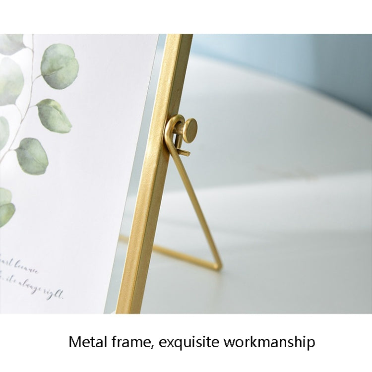 Metal Glass Photo Frame Plant Specimen Holder, Size: 4 Inch(Golden Bracket)