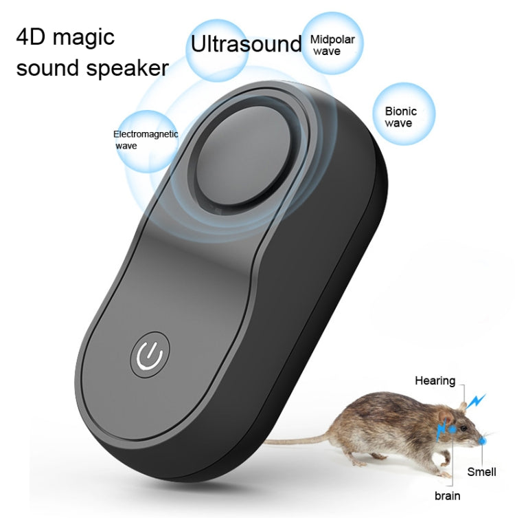 BG301 Ultrasonic Rodent Repeller Electronic Multi-Purpose Insect Repeller, Plug Type: EU Plug 220V(Black)