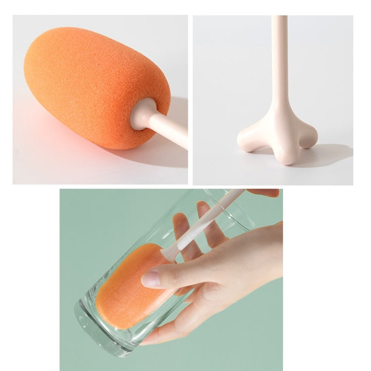 Long Handle Vertical Cup Brush Baby Bottle Sponge Cleaning Brush, Length: 29cm(Pink)