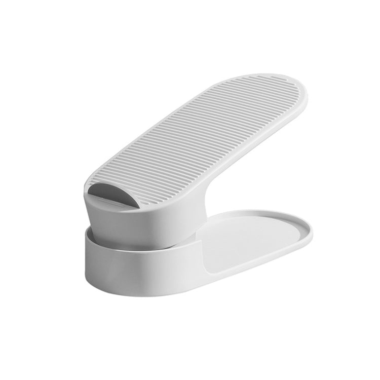 Shoe Cabinet Storage Double Adjustable Shoe Rack(White)