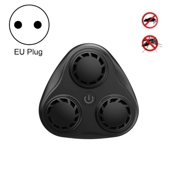 BG310 3-Horn Ultrasonic Automatic Frequency Conversion Mouse Repeller/Insect Repellent/Mosquito Repellent, Product specifications: EU Plug 220V(Black)