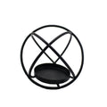 Creative Iron Art  Aromatherapy Candle Holder Desktop Decoration Geometric Metal Candle Holder, Colour: Black