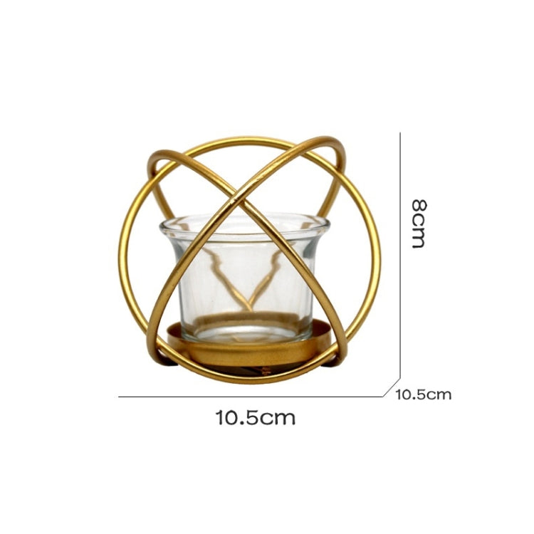Creative Iron Art  Aromatherapy Candle Holder Desktop Decoration Geometric Metal Candle Holder, Colour: Black