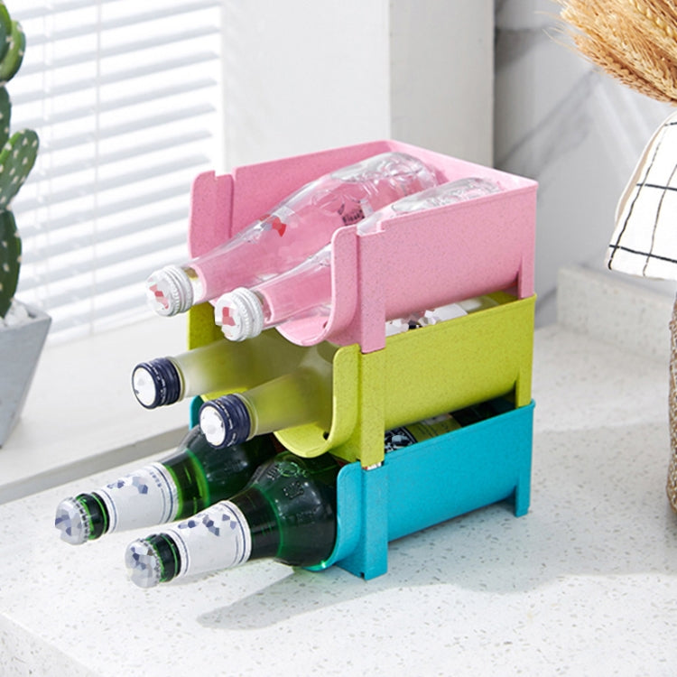 Refrigerator Can Storage Box Beverage Can Be Stacked With Storage Racks(Blue)