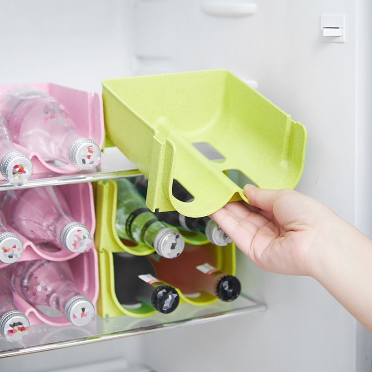 Refrigerator Can Storage Box Beverage Can Be Stacked With Storage Racks(Pink)