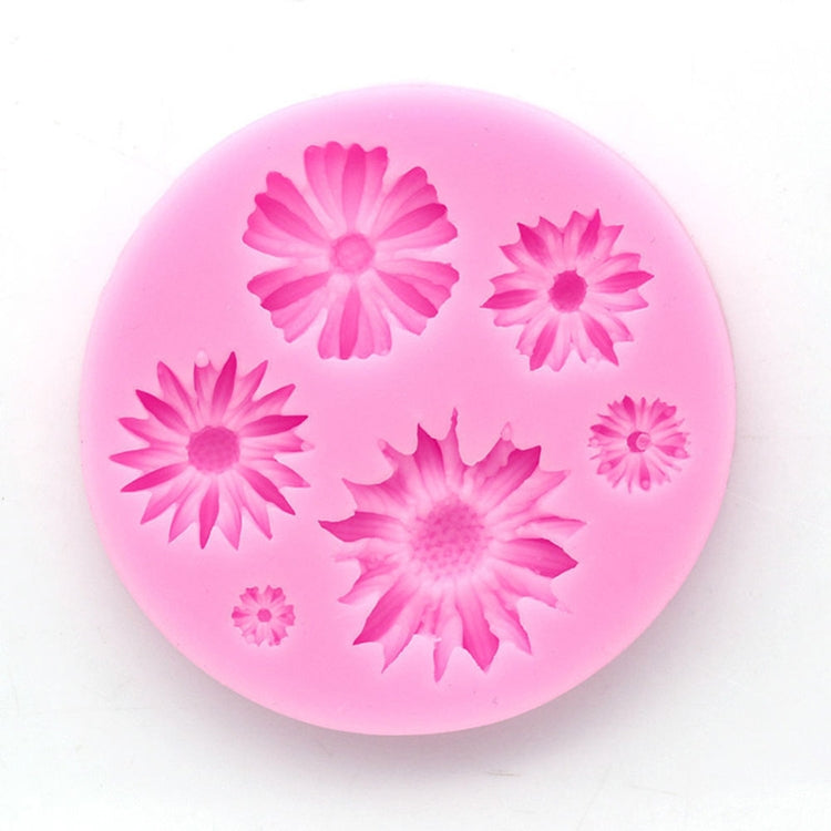 2 PCS 3D Flower Silicone Molds Fondant Craft Cake Candy Chocolate Ice Pastry Baking Tool(Pink)