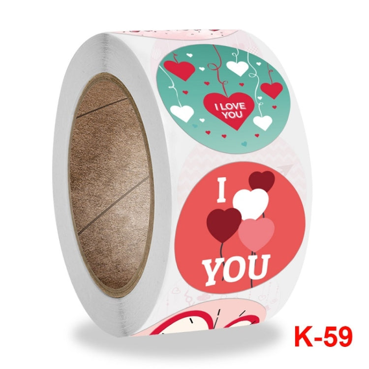 5 PCS Olled Round Valentines Day Heart Gift Decoration Sticker Label(2.5cm / 1inch)