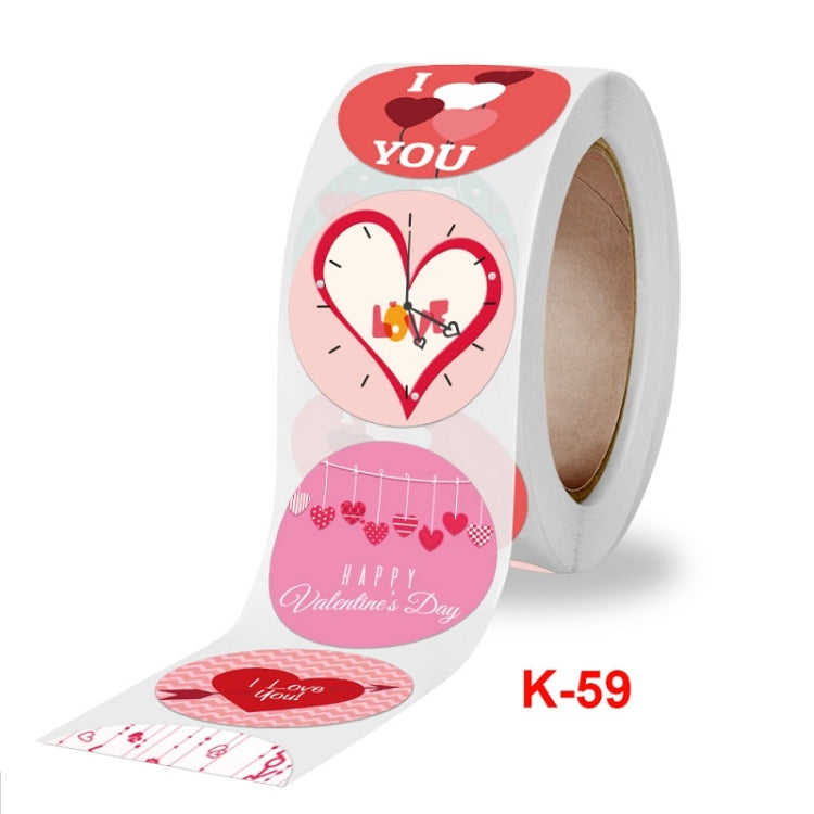 5 PCS Olled Round Valentines Day Heart Gift Decoration Sticker Label(2.5cm / 1inch)