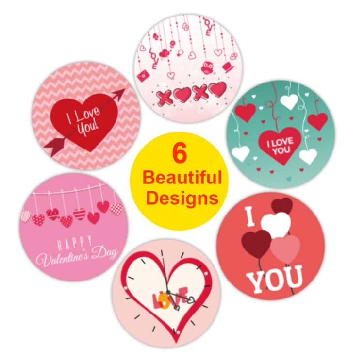 5 PCS Olled Round Valentines Day Heart Gift Decoration Sticker Label(2.5cm / 1inch)