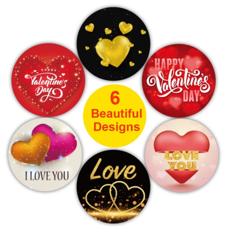 5 PCS Valentines Day Love Stickers Gift Decoration Stickers(2.5cm / 1inch)