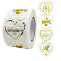 Transparent Hot Stamping Heart-shaped Sticker Thank You Gift Decoration Sticker(3.8cm / 1.5inch)