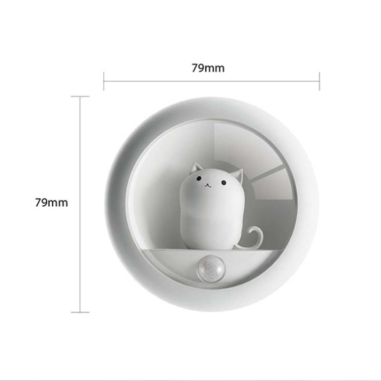 DZ-K610 Human Body Induction Night Light Cute Pet Bedroom Atmosphere Light USB Cabinet Wall Lamp(White)