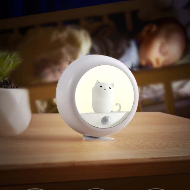 DZ-K610 Human Body Induction Night Light Cute Pet Bedroom Atmosphere Light USB Cabinet Wall Lamp(White)