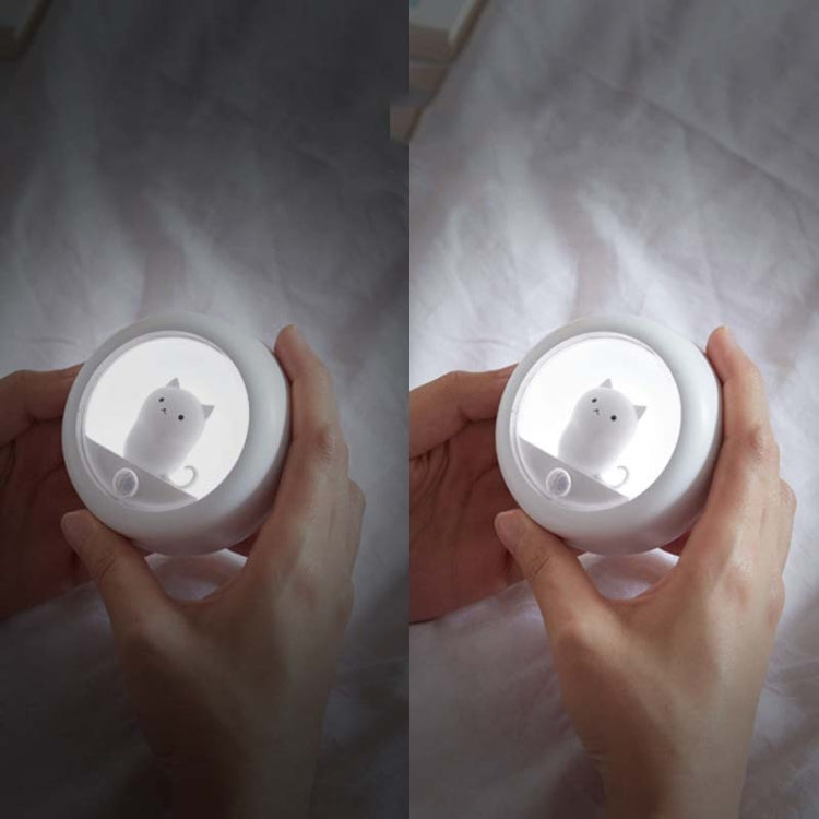 DZ-K610 Human Body Induction Night Light Cute Pet Bedroom Atmosphere Light USB Cabinet Wall Lamp(White)