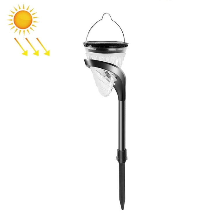 Cone-Shape Garden Decoration Solar Lawn Light Outdoor LED Ground Plug And Wall-Mounted Dual Purpose Lights(White and Warm Light)