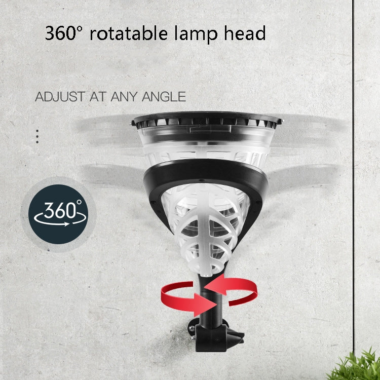 Cone-Shape Garden Decoration Solar Lawn Light Outdoor LED Ground Plug And Wall-Mounted Dual Purpose Lights(White and Warm Light)