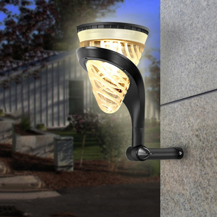 Cone-Shape Garden Decoration Solar Lawn Light Outdoor LED Ground Plug And Wall-Mounted Dual Purpose Lights(White and Warm Light)