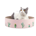 Round Corrugated Cat Scratcher Claw Sharpener Toy Bed, Colour: Pink 32x32x6cm