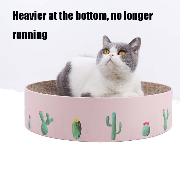 Round Corrugated Cat Scratcher Claw Sharpener Toy Bed, Colour: Paw Print 41x41x10cm
