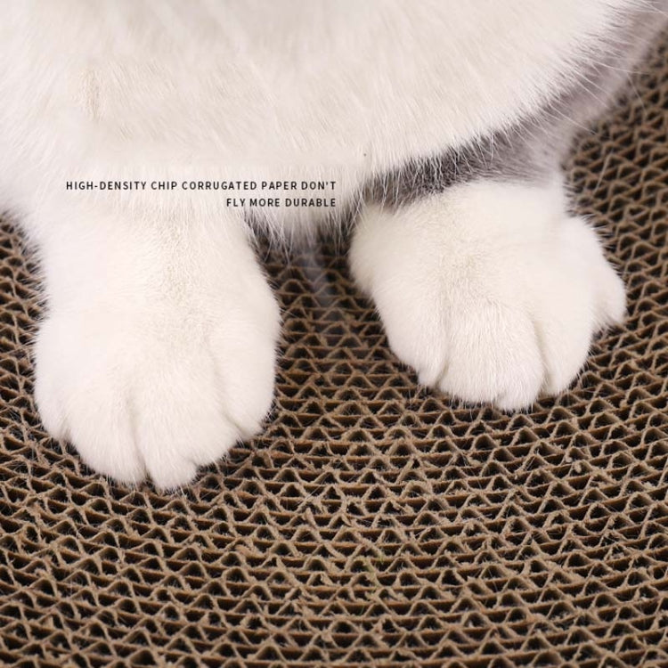 Round Corrugated Cat Scratcher Claw Sharpener Toy Bed, Colour: Blue Letters 41x41x10cm