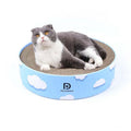 Round Corrugated Cat Scratcher Claw Sharpener Toy Bed, Colour: Cloud 32x32x6cm