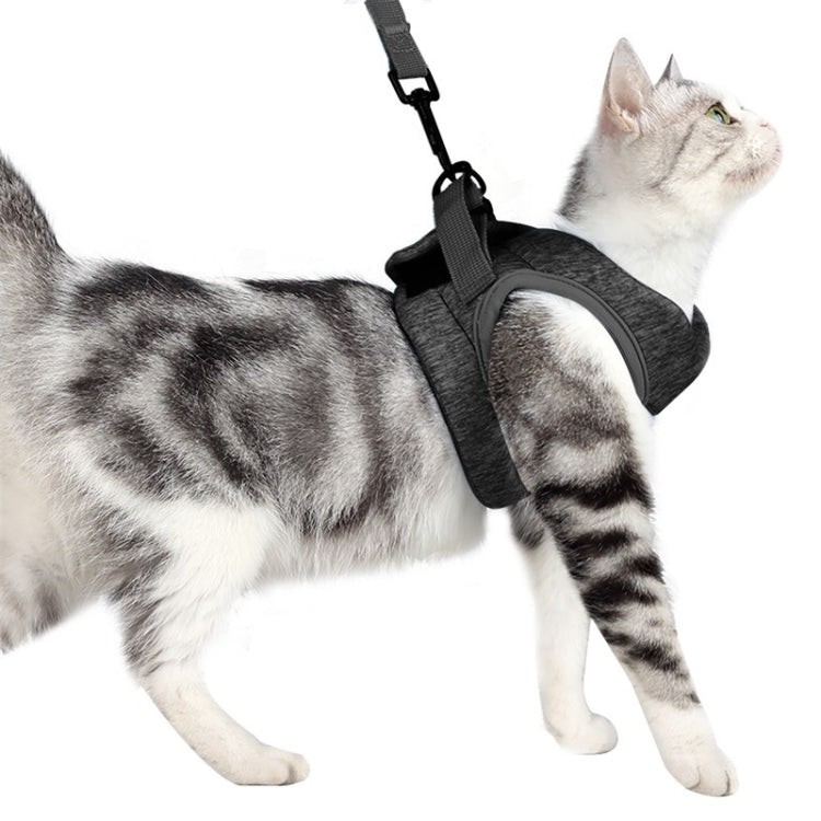 Cat Leash Pet Chest Harness Leash, Size: S(Grey)