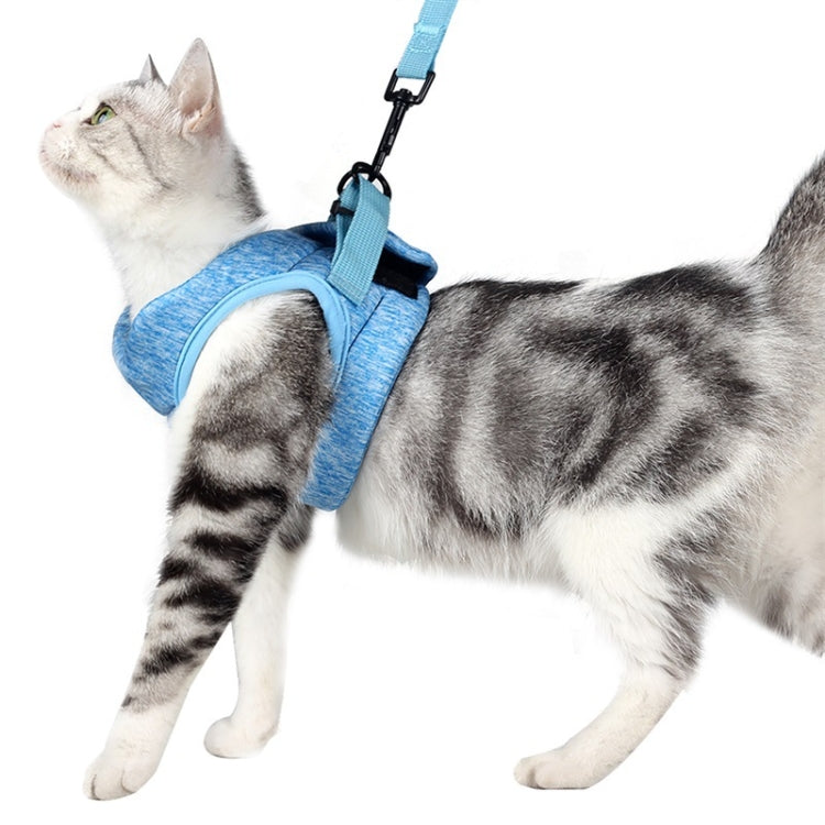 Cat Leash Pet Chest Harness Leash, Size: S(Sky Blue)