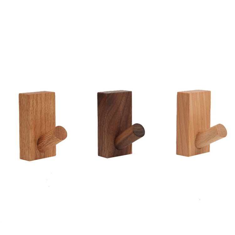 Solid Wood Punch-Free Entrance Behind The Door On The Wall Sticky Hook Clothes Hook Black Walnut