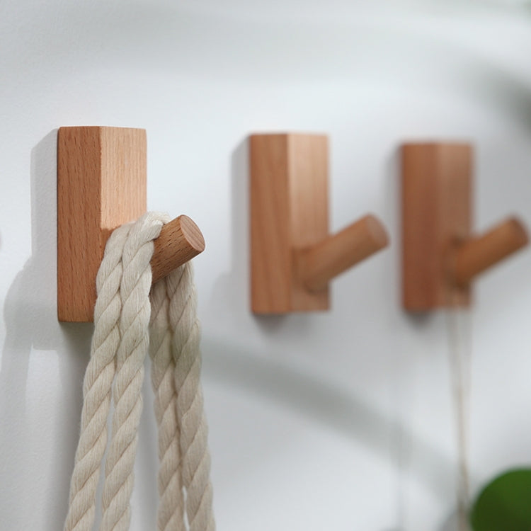 Solid Wood Punch-Free Entrance Behind The Door On The Wall Sticky Hook Clothes Hook Black Walnut