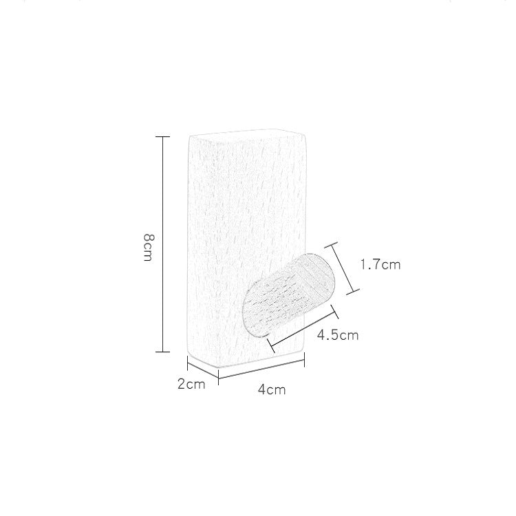 Solid Wood Punch-Free Entrance Behind The Door On The Wall Sticky Hook Clothes Hook Black Walnut