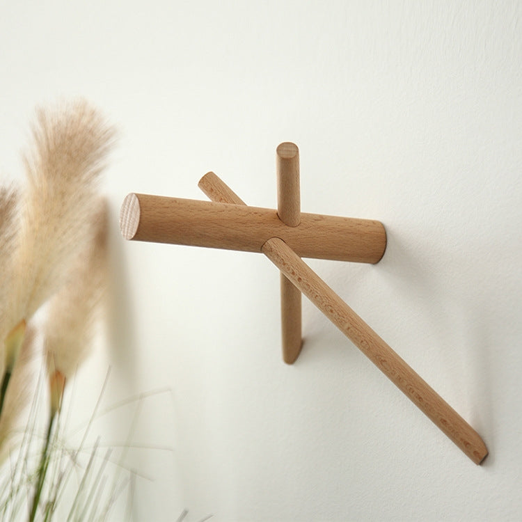 Solid Wood Hanger Wall Decoration Coat Hook Black Walnut Hook