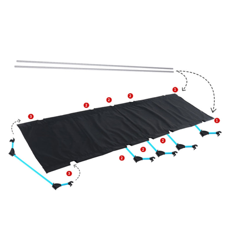 CLS Outdoor Lightweight Folding Bed Camping Simple Leisure Bed(Gray)