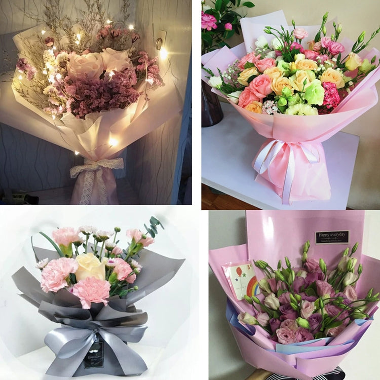20 Sheets / Pack Flower Wrapping Paper Matte Paper Gift Paper Translucent Wrapping Paper Material, Colour: Deep Champagne