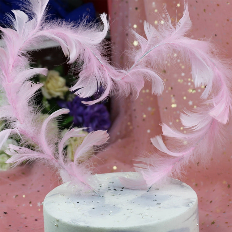 Variety Of Feather Cake Dessert Decoration Pink