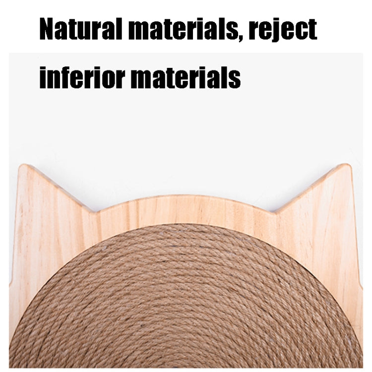 Handmade Sisal Solid Wood Durable Cat Grinding Claw Board Toy, Size: 34x31.5cm(Wood Color)