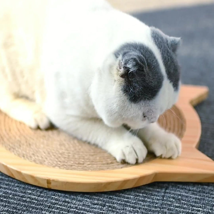 Handmade Sisal Solid Wood Durable Cat Grinding Claw Board Toy, Size: 34x31.5cm(Wood Color)