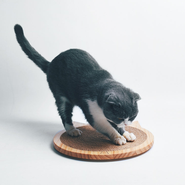 Handmade Sisal Solid Wood Durable Cat Grinding Claw Board Toy, Size: 34x31.5cm(Wood Color)