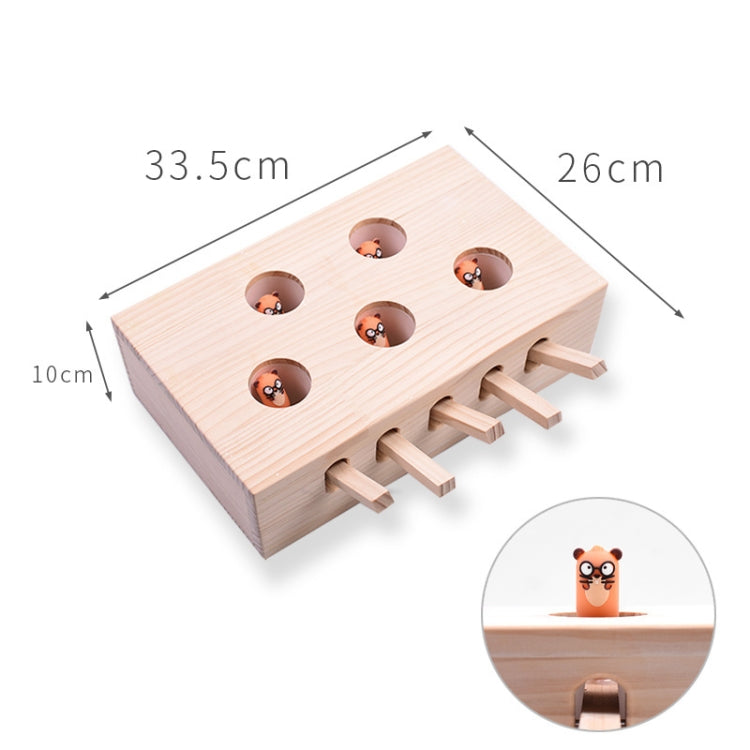 Hamster And Cat Toys Solid Wood Cat Supplies, Colour: Five-hole Doll