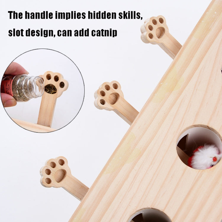 Hamster And Cat Toys Solid Wood Cat Supplies, Colour: Five-hole Doll