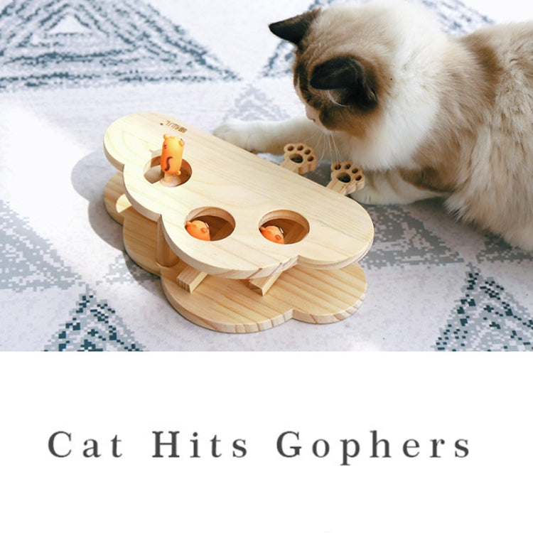 Hamster And Cat Toys Solid Wood Cat Supplies, Colour: Five-hole Doll